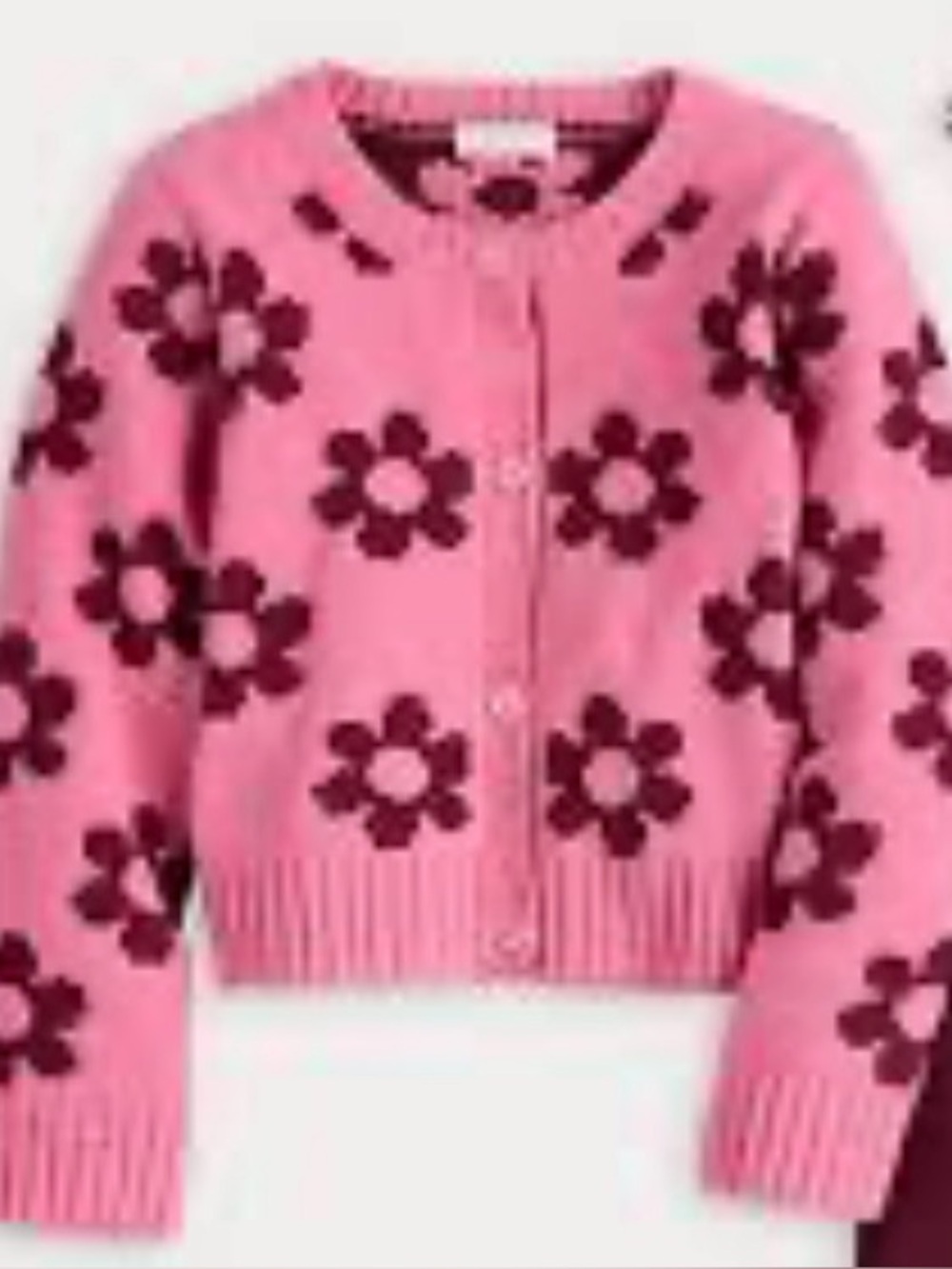 Girls Pink Floral Sweater